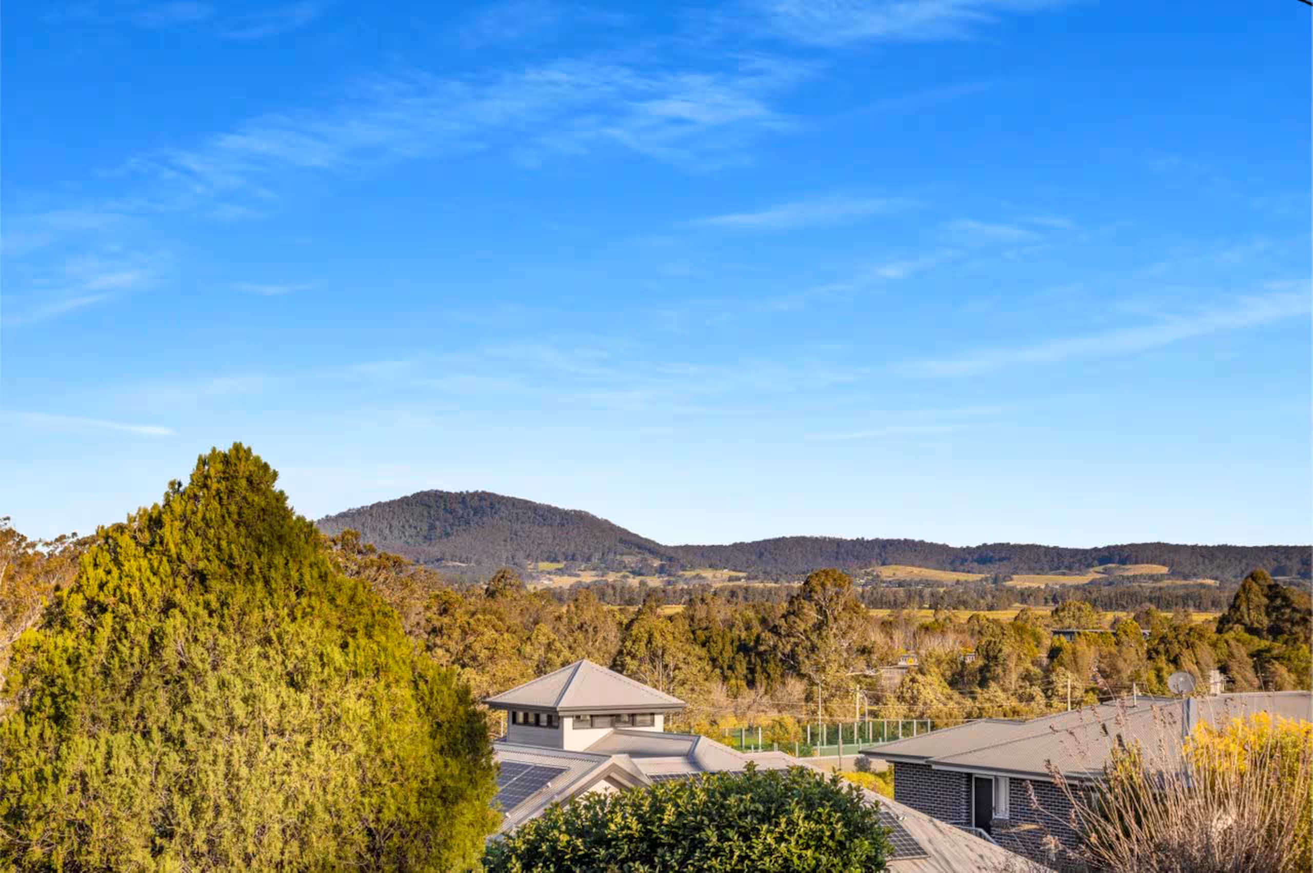 Elevated view across the valley to Coolangatta Mountain.